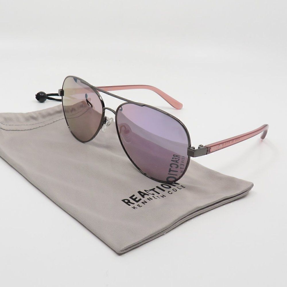 Kenneth Cole Reaction New KC2793/S 08U Gunmetal/Purple Mirror Aviator Sunglasses